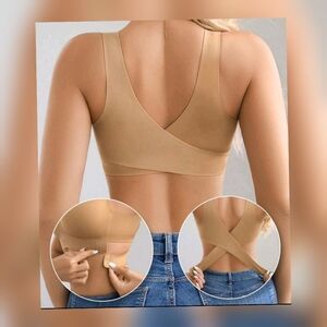 Women Seamless No PaddingElegant Breathable ComfortableCrisscross Back Bande Bra